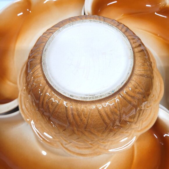 Lane & Co Van Nuys Ca 5 Piece Chip & Dip Ceramic Centerpiece Fruit Bowl #3030 - Picture 4 of 11